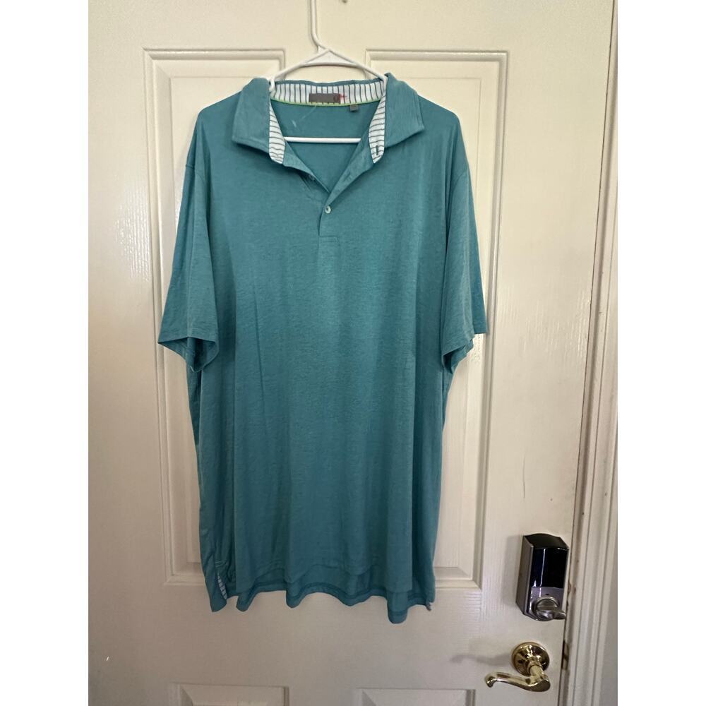 Tasc Men's Blue Short Sleeve Performance Golf Cloud Polo Shirt Size 2XL
